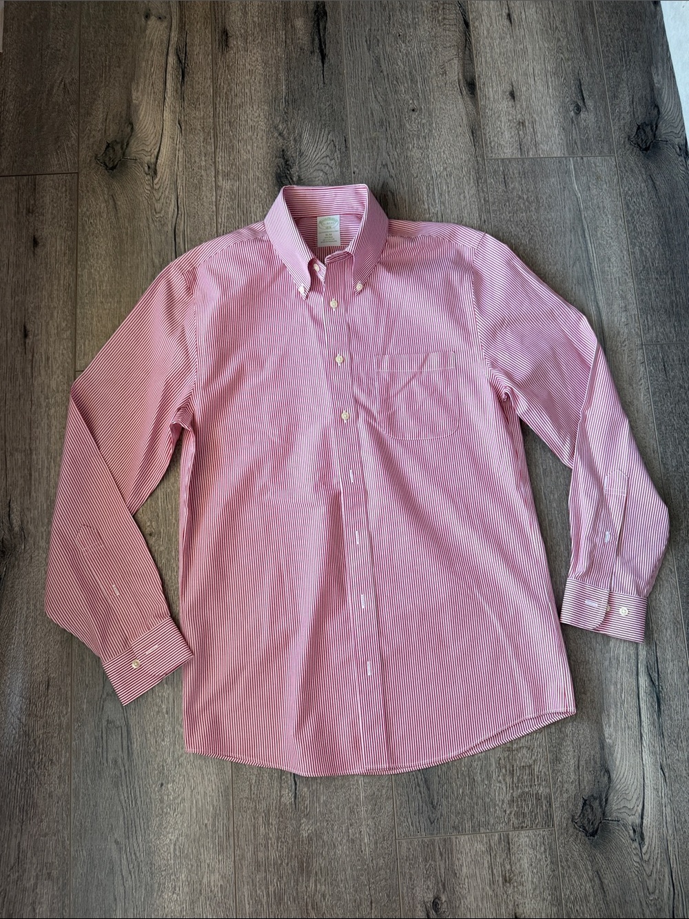 Brooks Brothers Pink Pinstripe Button-Down Dress Shirt